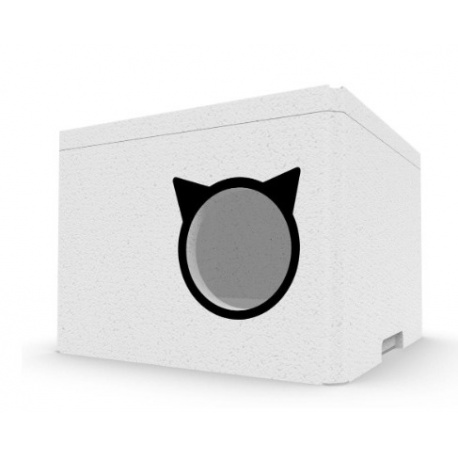 Polystyrénový domček pre mačky - biely